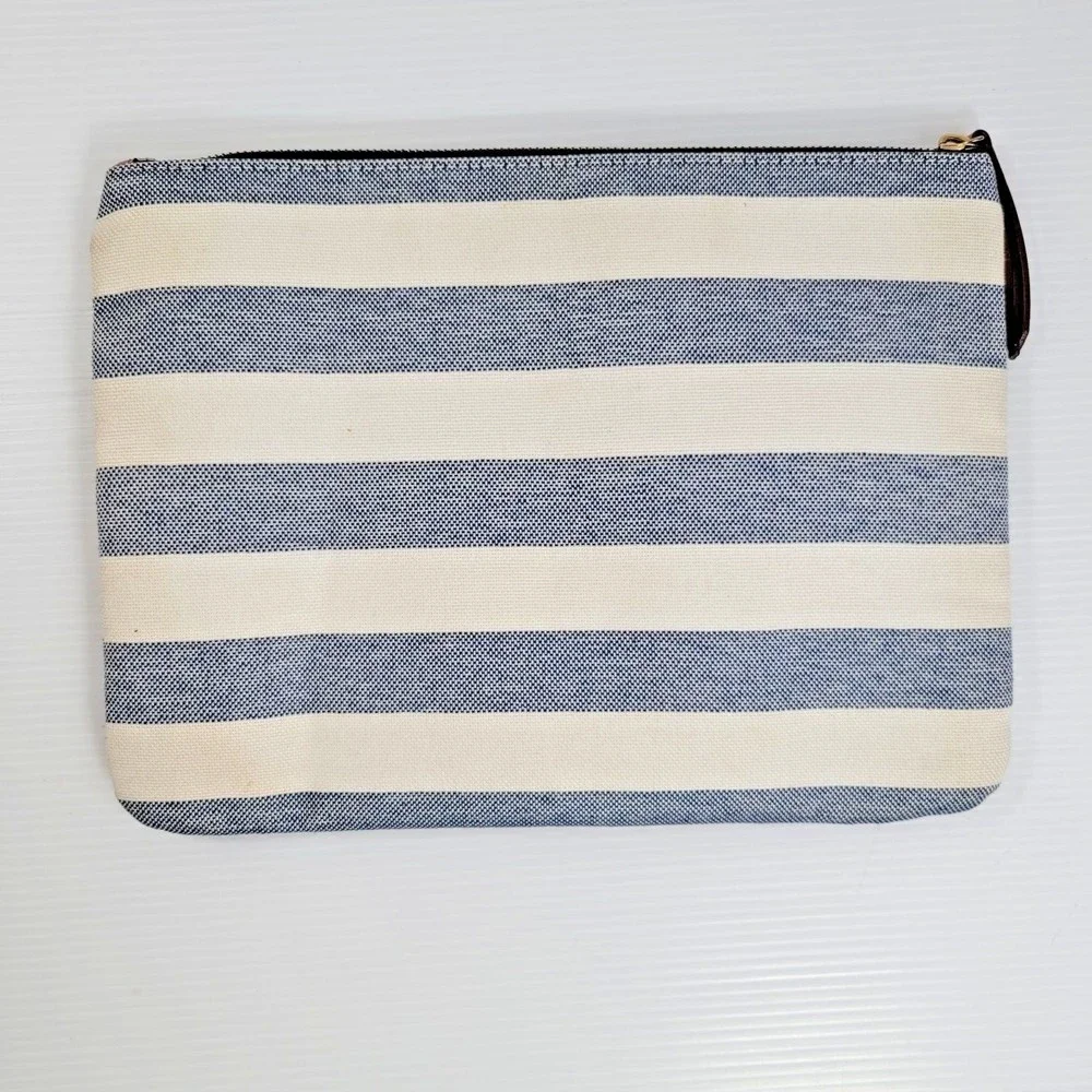 Stella & Dot Travel Makeup Bag Good Vibes Stripe Zippered Pouch Stella and Dot